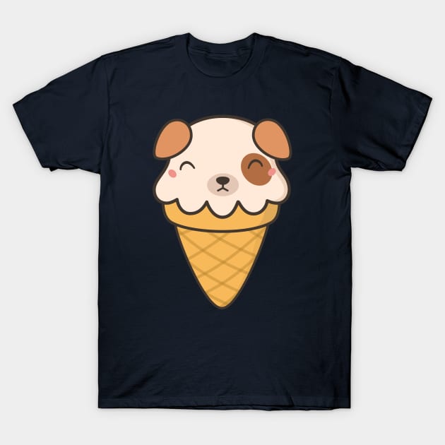 Kawaii Cute Puppy Dog Ice Cream T-Shirt by happinessinatee